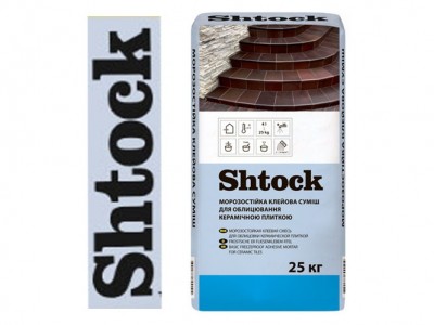 Shtock Морозостойкая клеющая смесь для облицовки керамической плиткой, 25 кг